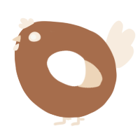 A brown and cream chicken