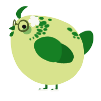 A lemon and leaf chicken with a neck-speckle pattern