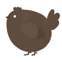 A bark chicken with a neck-speckle pattern