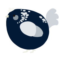 A tumblr and mist chicken with a neck-speckle pattern