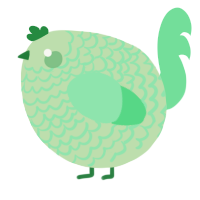 A gluppy and spring chicken with a lace pattern