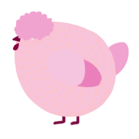 A rose and pink chicken with a lace pattern