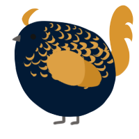 A tumblr and orange chicken with a half-lace pattern