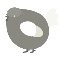 A ash and white chicken