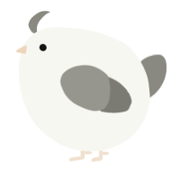 A white and ash chicken