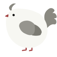 A white and ash chicken