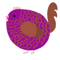 A plum and russet chicken with a lace pattern