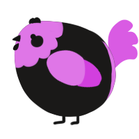 A sable and orchid chicken with a head pattern