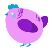 A lavender and violet chicken with a neck-band pattern