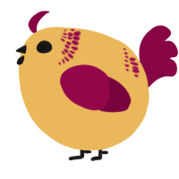 A honey and maroon chicken with a neck-band pattern