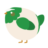 A cream and viridian chicken with a head pattern