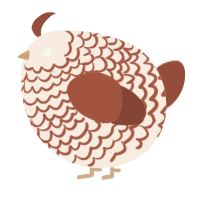 A cream and russet chicken with a lace pattern