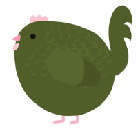 A olive chicken with a half-lace pattern
