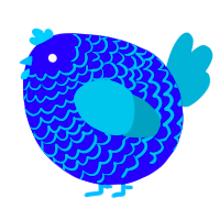 A indigo and sea chicken with a lace pattern