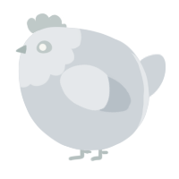 A mist chicken with a head pattern