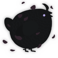 A black chicken with a lace pattern