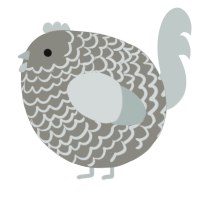 A ash and silver chicken with a lace pattern