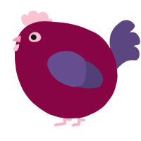 A maroon and overcast chicken