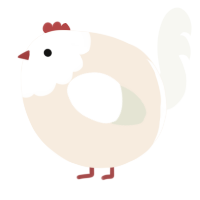 A cream and white chicken with a head pattern