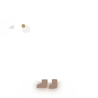 A cream and white chicken with a head pattern