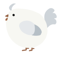 A white and mist chicken