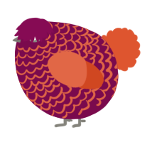 A wine and vermilion chicken with a lace pattern