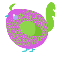 A orchid and grass chicken with a double-lace pattern