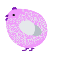 A lavender and mist chicken with a double-lace pattern