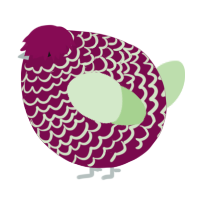 A wine and gluppy chicken with a lace pattern