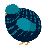 A tumblr and sea chicken with a bar pattern