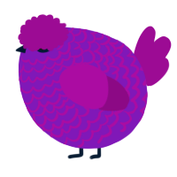 A violet and plum chicken with a lace pattern