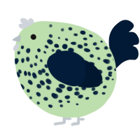 A gluppy and tumblr chicken with a speckle pattern