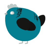 A sea and black chicken with a neck-band pattern