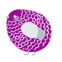 A plum and mist chicken with a lace pattern