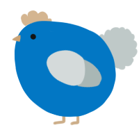 A sapphire and silver chicken