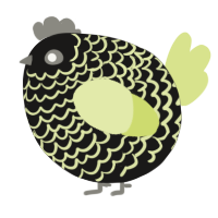A sable and lemon chicken with a lace pattern