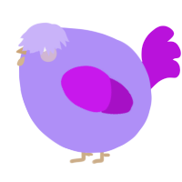 A lilac and amethyst chicken