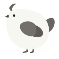 A white and grey chicken