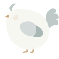 A white and silver chicken