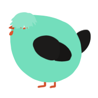 A mint and sable chicken