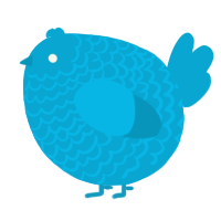A cerulean chicken with a lace pattern