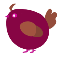 A maroon and russet chicken