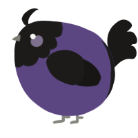 A overcast and sable chicken with a head pattern