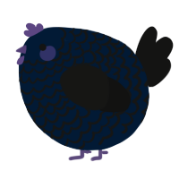 A tumblr and black chicken with a lace pattern