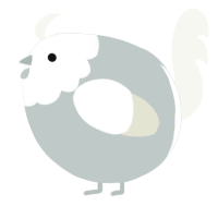 A silver and white chicken with a head pattern