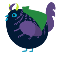 A tumblr and overcast chicken with a half-bar pattern