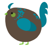 A bark and sea chicken with a neck-speckle pattern