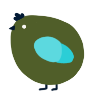 A olive and aqua chicken