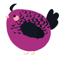 A amethyst and tumblr chicken with a half-lace pattern