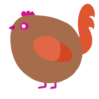A brown and vermilion chicken